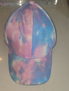 kidpik Pastel Tie-Dye Baseball Cap in Pink and Blue